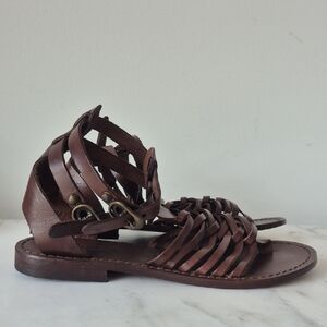 BottegaRo Italy Brown Sandals. Woven Leather Design. Size 38 ( 8 USA)
